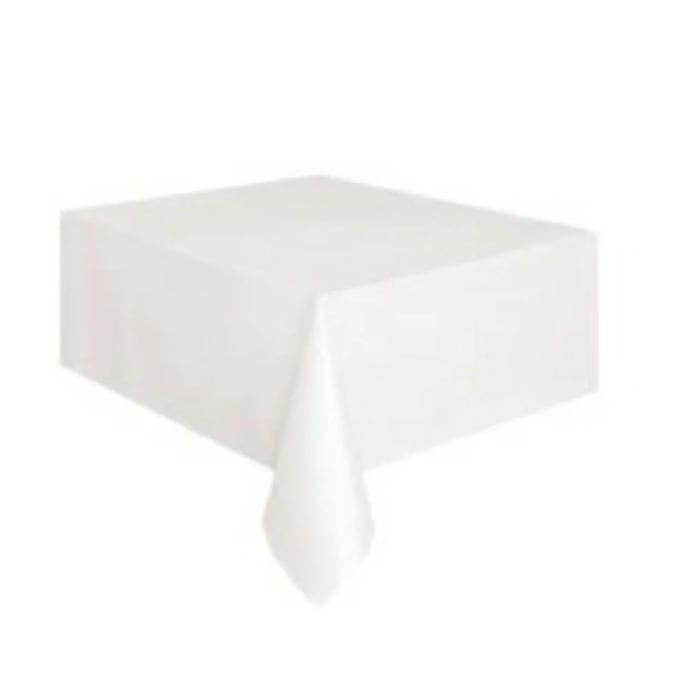 12x Plastic White Tablecloths, 54